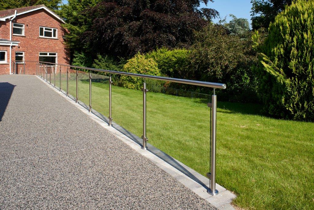 Accessible external terrace and glazed balustrade